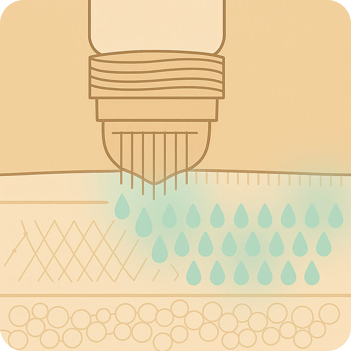 Imaging depth of penetration of microneedling for skin Moon Lumiere
